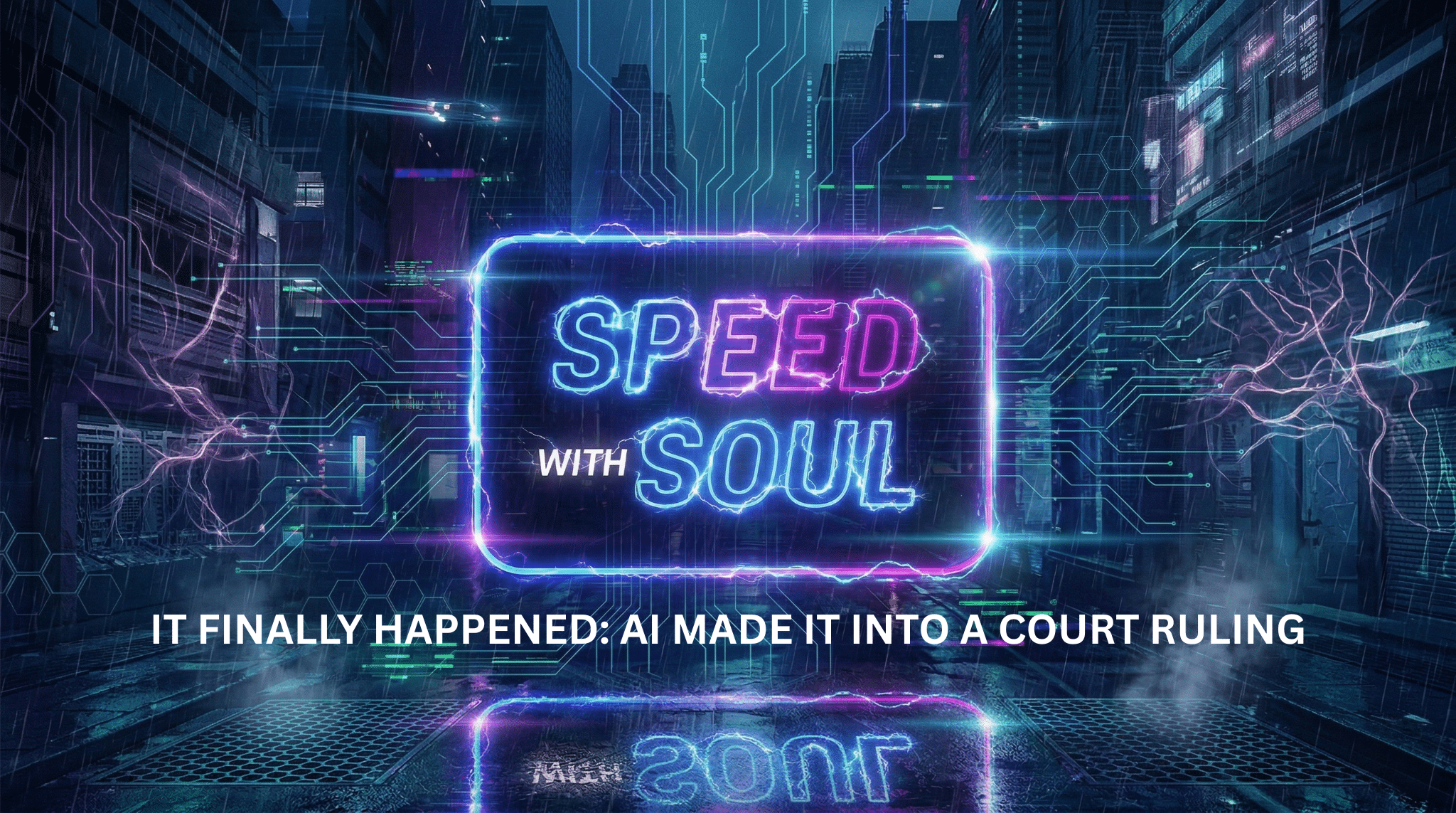 AI-generated facts in a court ruling – Speed with Soul concept on AI decision-making and human judgment